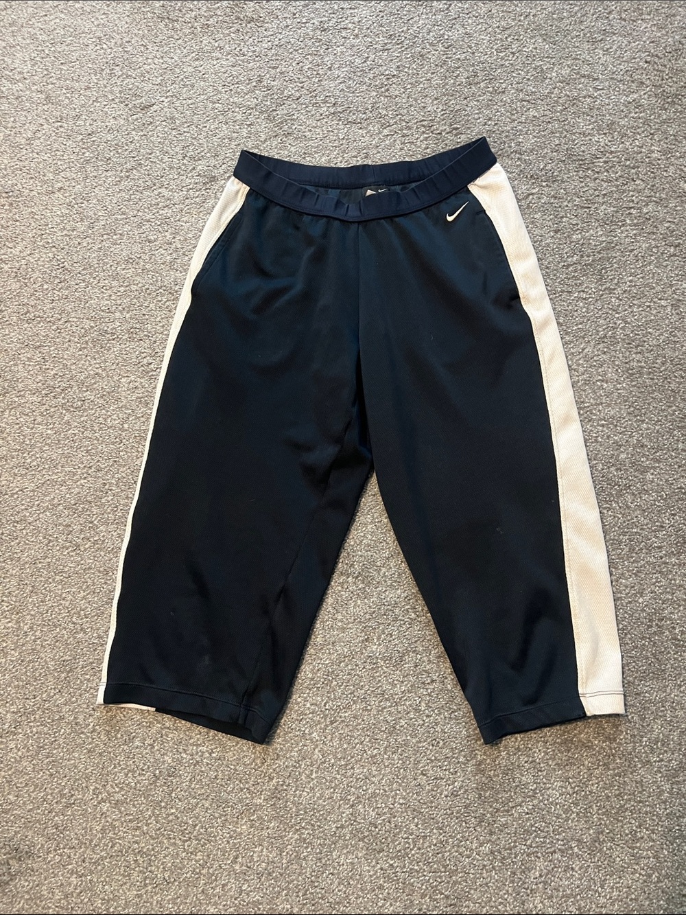 Nike Black Jogger Capris with White Side Panels